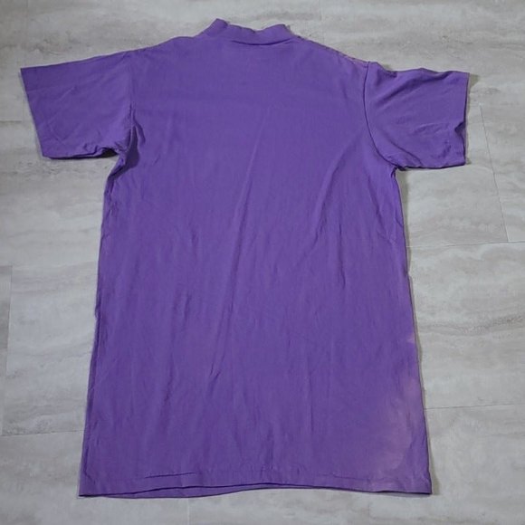 Vintage Lizard Graphic KK10 Purple Turtle Neck Faded T-Shirt One Size Fits All - Picture 11 of 12